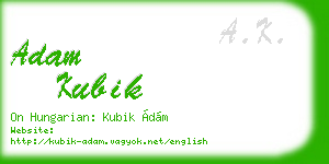 adam kubik business card